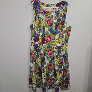 M#28 R&K Originals Floral Sleeveless‎ Dress Size 16 Ptp: 20.5